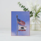 Vlaggen: VS en staat Californië Briefkaart (Staand voorkant)