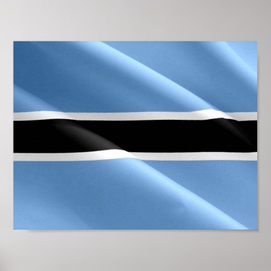 Vlaggen Waving BOTSWANA - Poster (Voorkant)