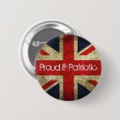 Vlaggenbadge van de Unie voor rode en patriottisch Ronde Button 5,7 Cm (Voorkant /achterkant)