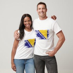 Vlaggenborstelkunst van Bosnië en Herzegovina T-shirt