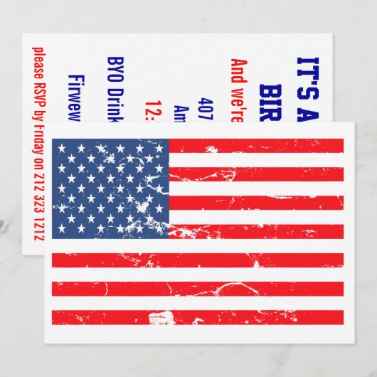 Vlaggene stijl Verenigde Staten met drukproblemen  Kaart (Voorkant / Achterkant)