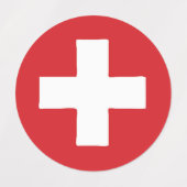 Vlaggenembleem Zwitserland Labels (Design 1)