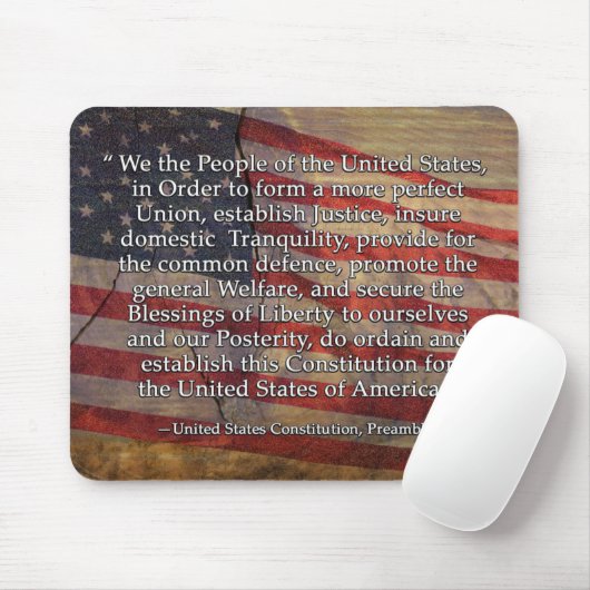  Vlaggengrondwet van de VS Preambule Typografie Muismat (Met muis)