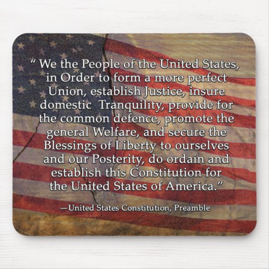  Vlaggengrondwet van de VS Preambule Typografie Muismat (Voorkant)