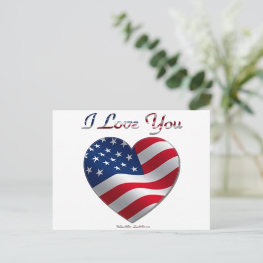 Vlaggenhart van de VS Briefkaart (Staand voorkant)