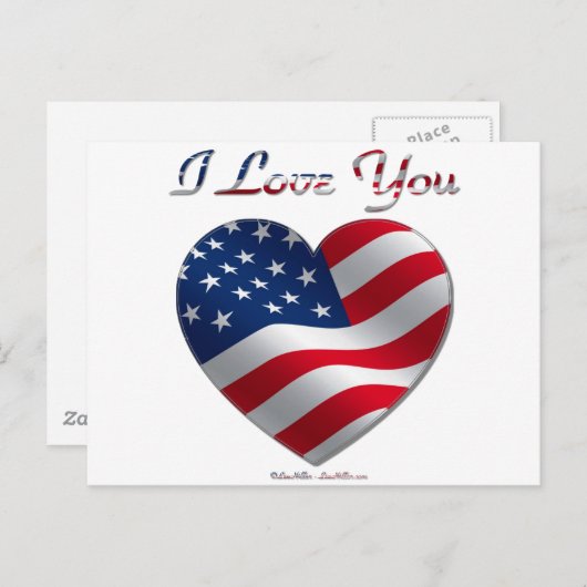 Vlaggenhart van de VS Briefkaart (Voorkant / Achterkant)