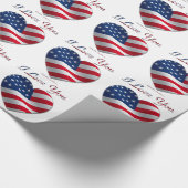 Vlaggenhart van de VS Cadeaupapier (Hoek)
