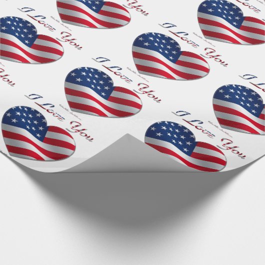 Vlaggenhart van de VS Cadeaupapier (Hoek)