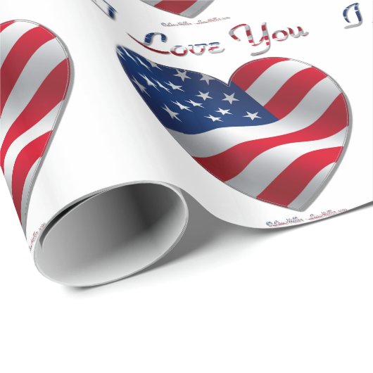 Vlaggenhart van de VS Cadeaupapier (Rol Hoek)