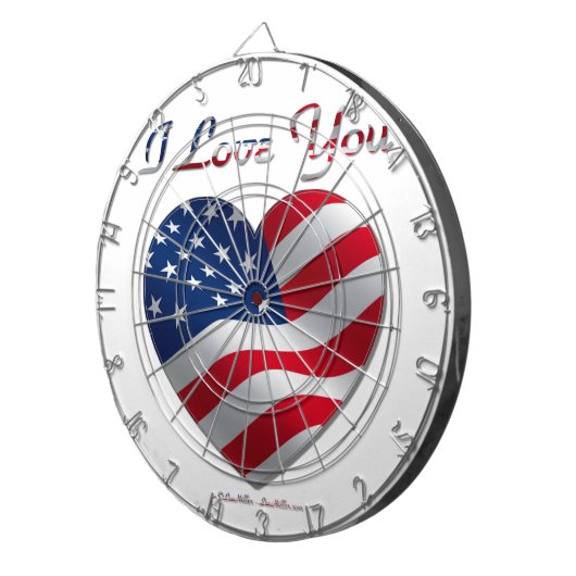 Vlaggenhart van de VS Dartbord (Voorkant Rechts)