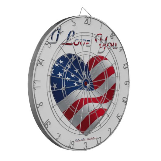 Vlaggenhart van de VS Dartbord (Voorkant Links)