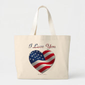 Vlaggenhart van de VS Grote Tote Bag (Voorkant)