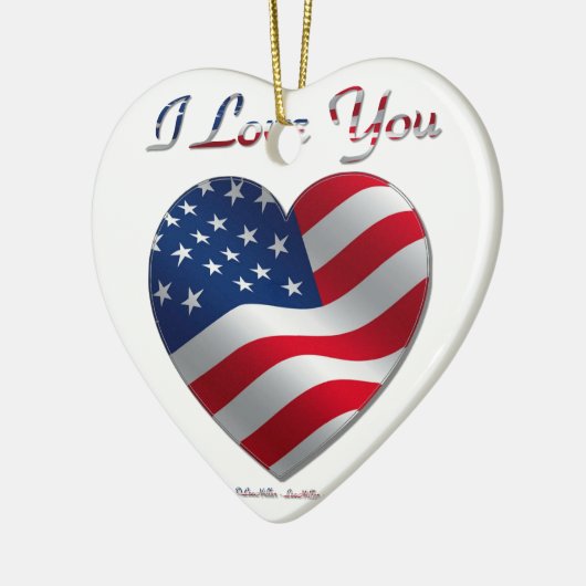 Vlaggenhart van de VS Keramisch Ornament (Links)