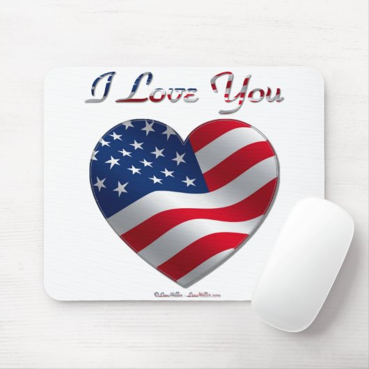 Vlaggenhart van de VS Muismat (Met muis)