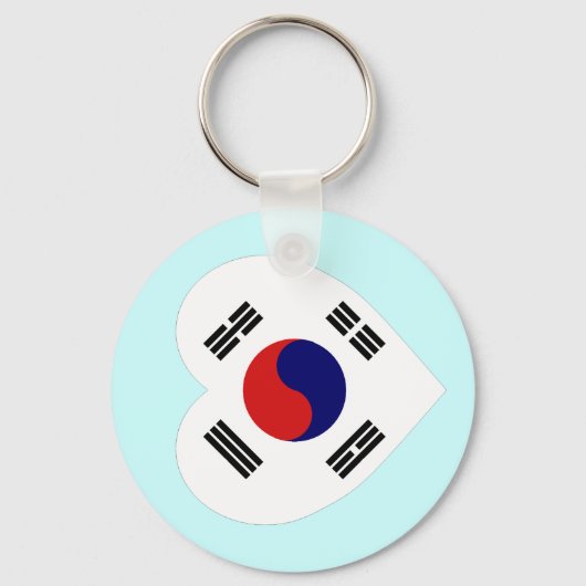 Vlaggenhart van Korea (Zuid) Sleutelhanger (Voorkant)