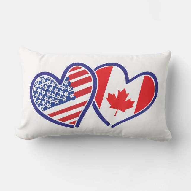 Vlaggenharten in Canada en Amerika Kussen (Voorkant)