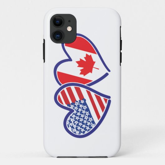 Vlaggenharten uit de VS en Canada Case-Mate iPhone Case (Achterkant)