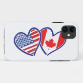 Vlaggenharten uit de VS en Canada Case-Mate iPhone Case (Achterkant (horizontaal))