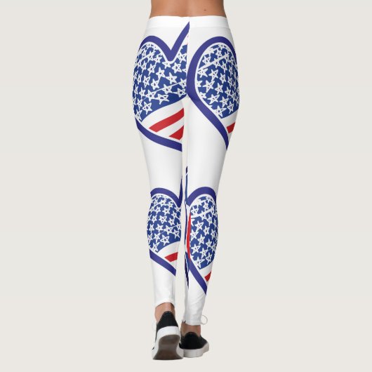 Vlaggenharten uit de VS en Colorado Leggings (Achterkant)