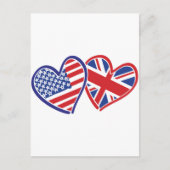 Vlaggenharten uit de VS en het VK Briefkaart (Voorkant)