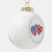 Vlaggenharten uit de VS en het VK Keramische Bal Ornament (Links)