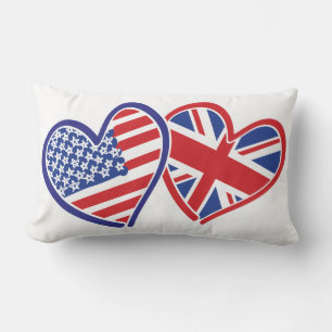 Vlaggenharten uit de VS en het VK Kussen