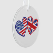 Vlaggenharten uit de VS en het VK Ornament (voorkant)