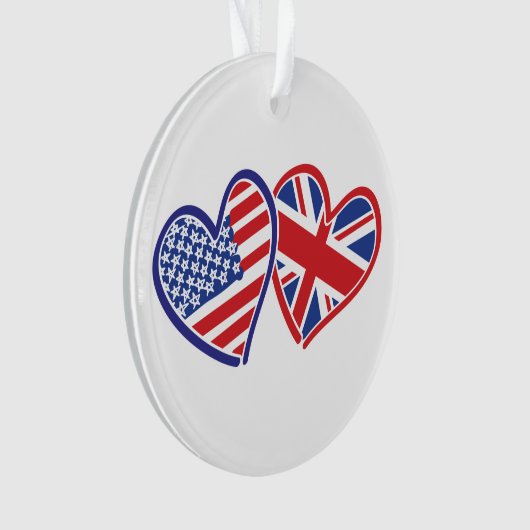 Vlaggenharten uit de VS en het VK Ornament (voorkant)