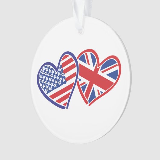 Vlaggenharten uit de VS en het VK Ornament (voorkant)