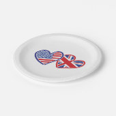 Vlaggenharten uit de VS en het VK Papieren Bordje (Gekanteld)
