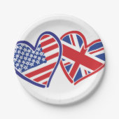 Vlaggenharten uit de VS en het VK Papieren Bordje (Voorkant)