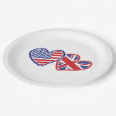 Vlaggenharten uit de VS en het VK Papieren Bordje (Gekanteld)