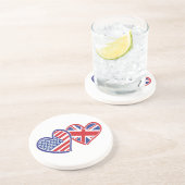 Vlaggenharten uit de VS en het VK Zandsteen Onderzetter (Zijkant)