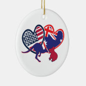 Vlaggenharten van Australië en de Verenigde Staten Keramisch Ornament (Rechts)