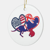 Vlaggenharten van Australië en de Verenigde Staten Keramisch Ornament (Links)