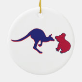 Vlaggenharten van Australië en de Verenigde Staten Keramisch Ornament (Achterkant)