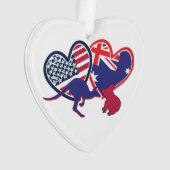 Vlaggenharten van Australië en de Verenigde Staten Ornament (voorkant)