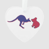 Vlaggenharten van Australië en de Verenigde Staten Ornament (achterkant)