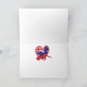 Vlaggenharten van de VS en Australië Bedankkaart (Binnen)