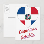 Vlaggenhoofd van de Dominicaanse Republiek met naa Briefkaart (Voorkant / Achterkant)