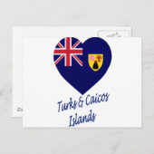Vlaggenhoofd van de Turks- en Caicoseilanden Briefkaart (Voorkant / Achterkant)