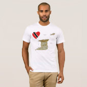 Vlaggenhoofd van Trinidad en Tobago en Kaart T-Shi T-shirt (Voorkant volledig)