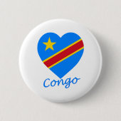 Vlaggenhuis Congo Ronde Button 5,7 Cm (Voorkant)