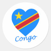 Vlaggenhuis Congo Ronde Sticker (Voorkant)