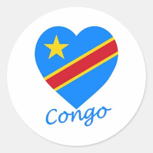 Vlaggenhuis Congo Ronde Sticker (Voorkant)