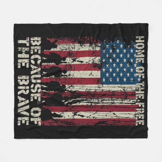 Vlaggenhuis van de vrije zee vanwege de braveveter fleece deken (Voorkant (Horizontaal))