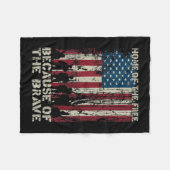 Vlaggenhuis van de vrije zee vanwege de braveveter fleece deken (Voorkant (Horizontaal))