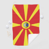 Vlaggenjas Noord-Macedonië Golfhanddoek (Insitu)