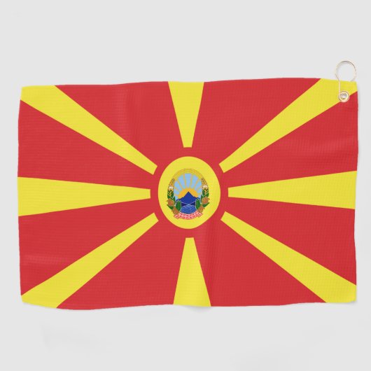 Vlaggenjas Noord-Macedonië Golfhanddoek (Horizontaal)