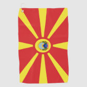 Vlaggenjas Noord-Macedonië Golfhanddoek (Voorkant)